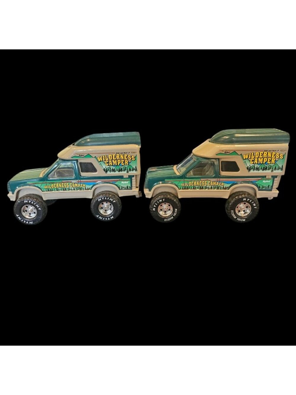 VTG 2 Nylint Ford 4 X 4 Toy Trucks Wilderness Camper With Boat Green 90s